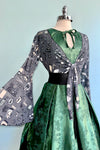 Emerald Brocade Tulip Sleeve Dress