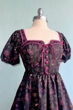 Mystical Puff Sleeve Dress in Black