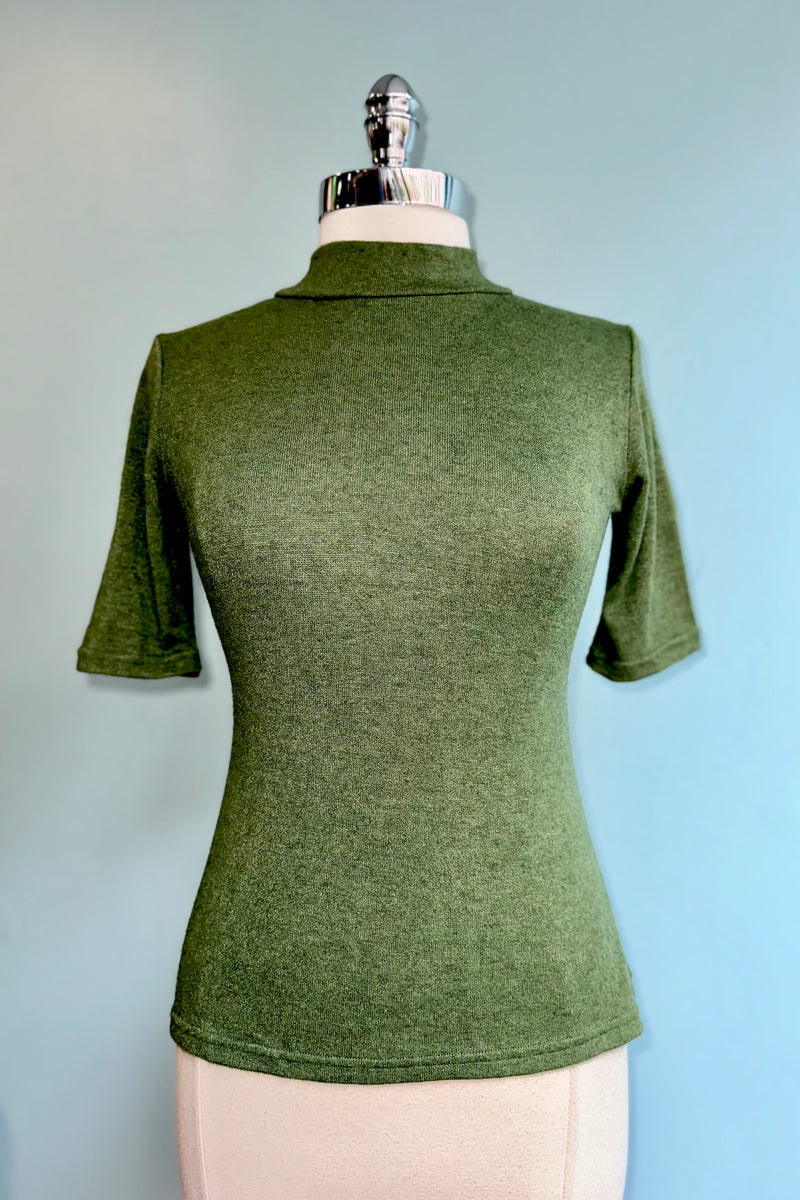 Olive Denise Elbow Length Top by Heart of Haute