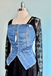 Denim Button Front Tank Vest