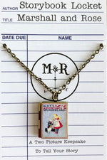 Grey Alice in Wonderland Book Locket Necklace by Marshall and Rose