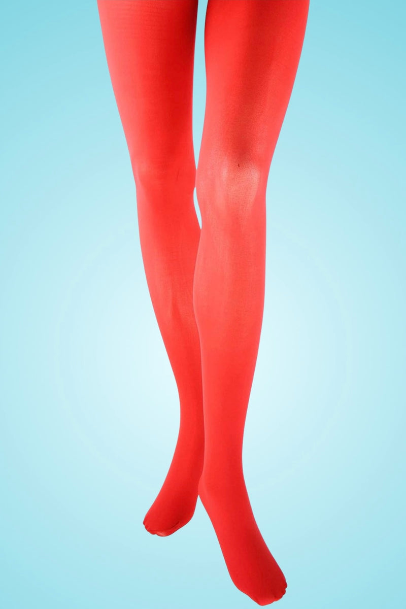 Foot Traffic Red Microfiber Tights O/S and Plus – Modern Millie