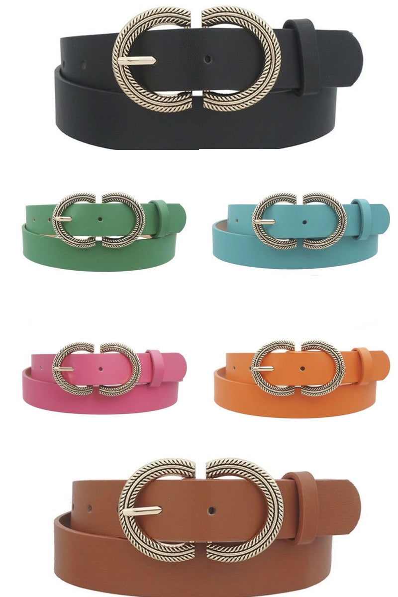 Double U Buckle Belt in Multiple Colors!