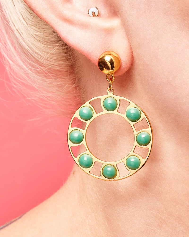 Calm Drop Hoop Earrings by Splendette