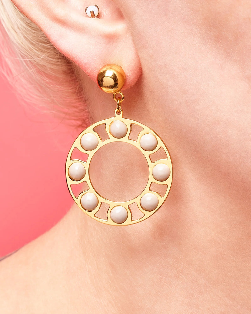 Smoky Drop Hoop Earrings by Splendette