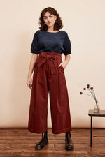 Brown Needlecord Gilda Cropped Pants by Emily and Fin