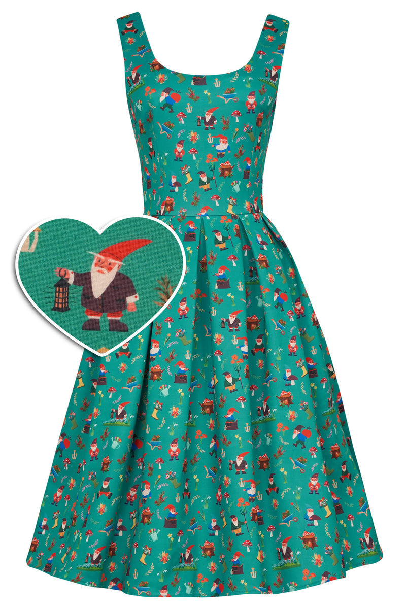 Green Garden Gnome Amanda Dress by Dolly & Dotty