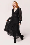 Rhea Black Lace Midi Dress by Hell Bunny