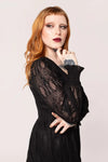 Rhea Black Lace Midi Dress by Hell Bunny