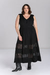 Black Lace Mortem Midi Dress by Hell Bunny