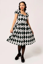 Regina Harlequin Spider Dress by Hell Bunny