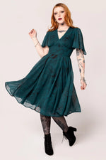 Venom Midi Dress by Hell Bunny