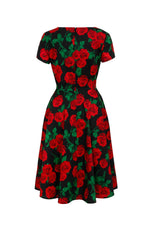 Red Roses Dolce Vita Dress by Hell Bunny