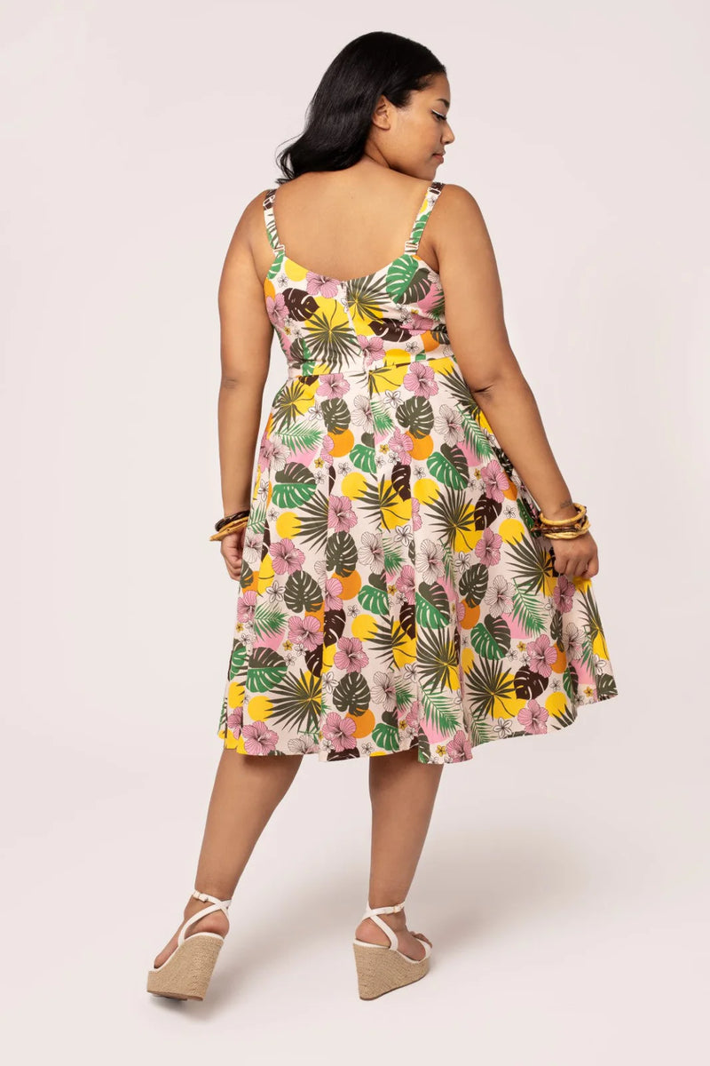 Benita Tropical Floral 50's Dress by Hell Bunny