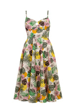 Benita Tropical Floral 50's Dress by Hell Bunny