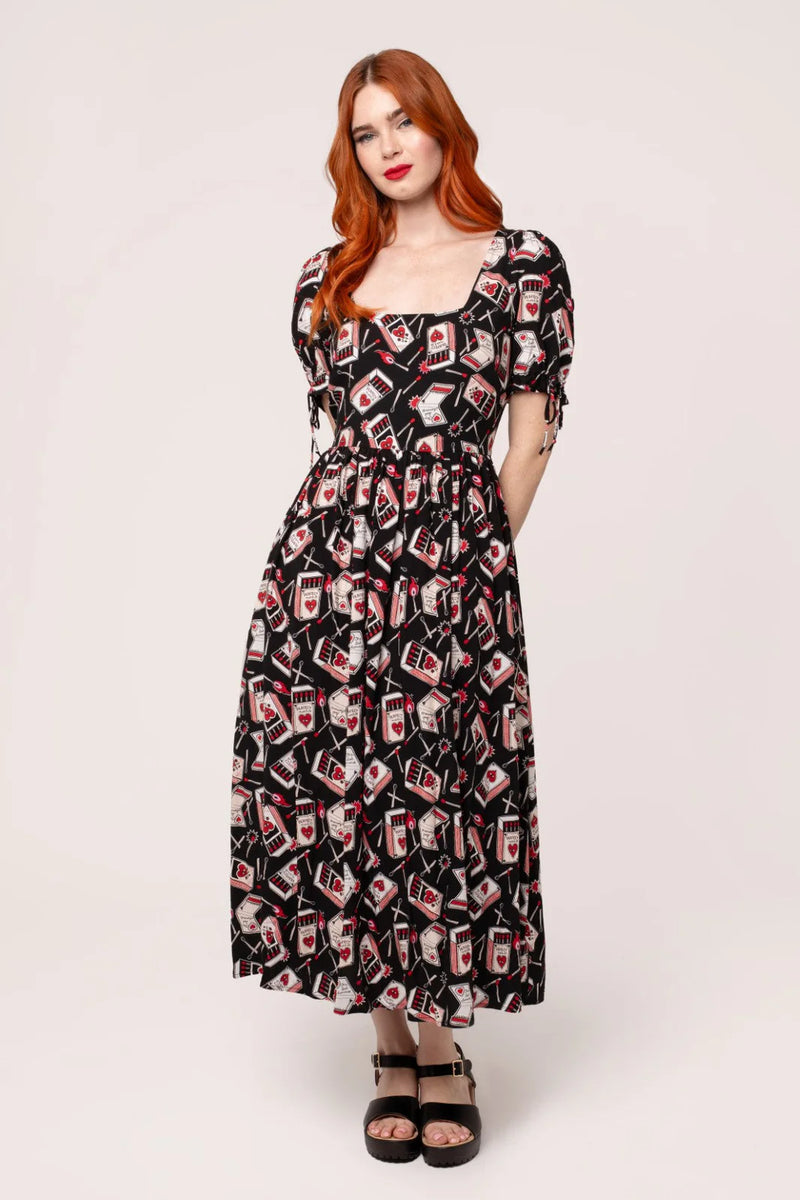 Perfect Match Midi Dress by Hell Bunny