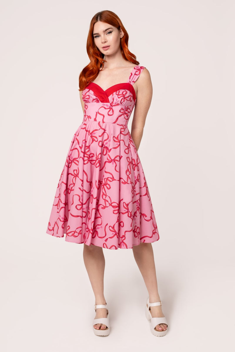 Bownita Pink and Red 50's Dress by Hell Bunny