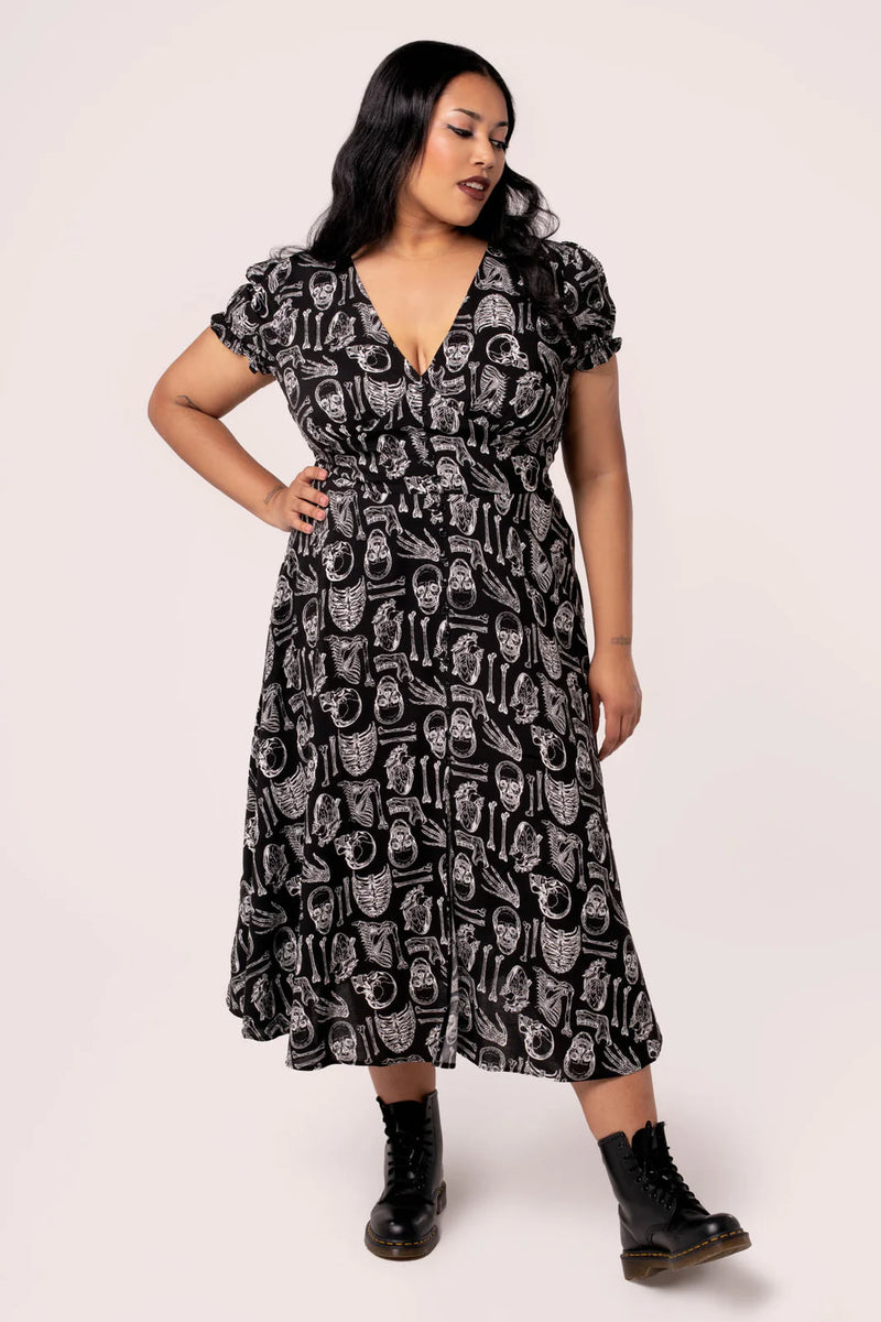 Anatomy Midi Dress by Hell Bunny