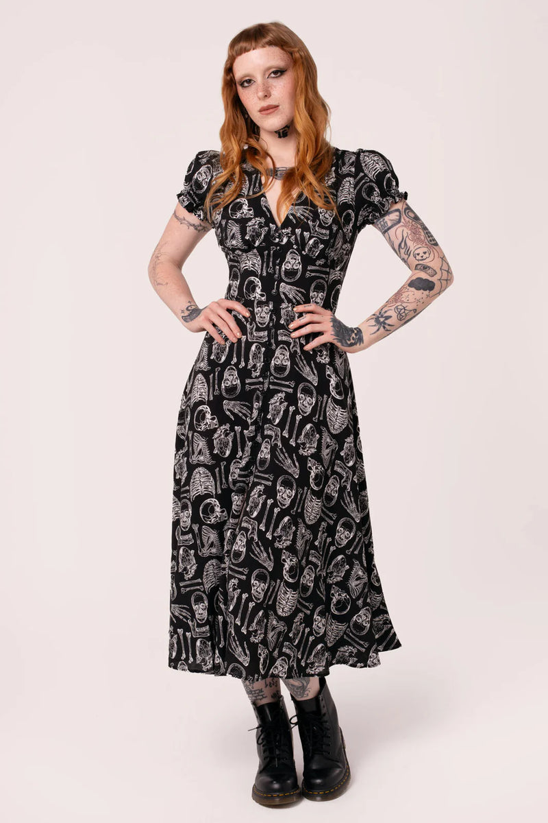 Anatomy Midi Dress by Hell Bunny