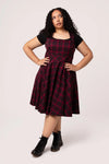 Burgundy Plaid Carmina Pinafore Dress by Hell Bunny