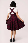 Burgundy Plaid Carmina Pinafore Dress by Hell Bunny