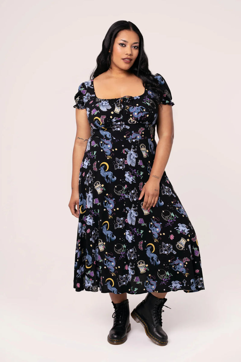 Moonlit Midi Dress by Hell Bunny