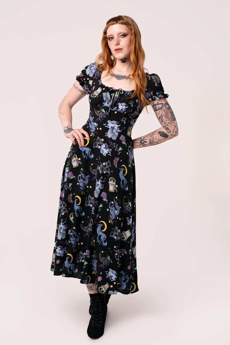 Moonlit Midi Dress by Hell Bunny