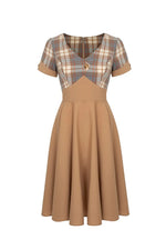 Plaid Short Sleeve Joseline Dress by Hell Bunny