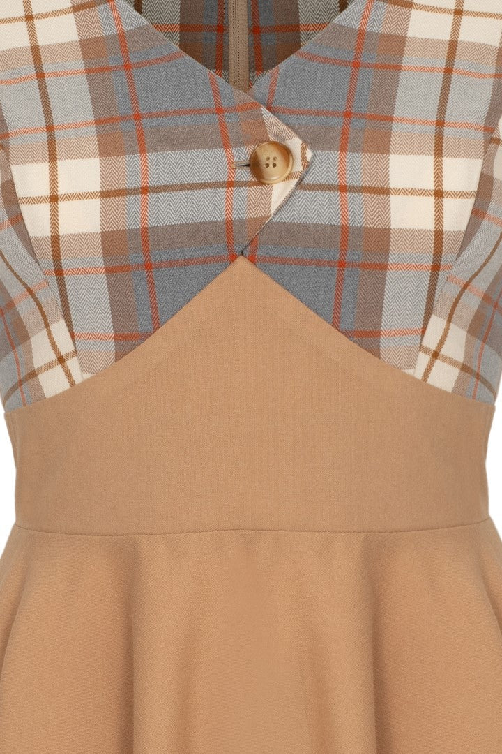 Plaid Short Sleeve Joseline Dress by Hell Bunny