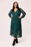 Green Lace Rhianne Midi Dress by Hell Bunny