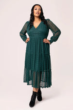 Green Lace Rhianne Midi Dress by Hell Bunny