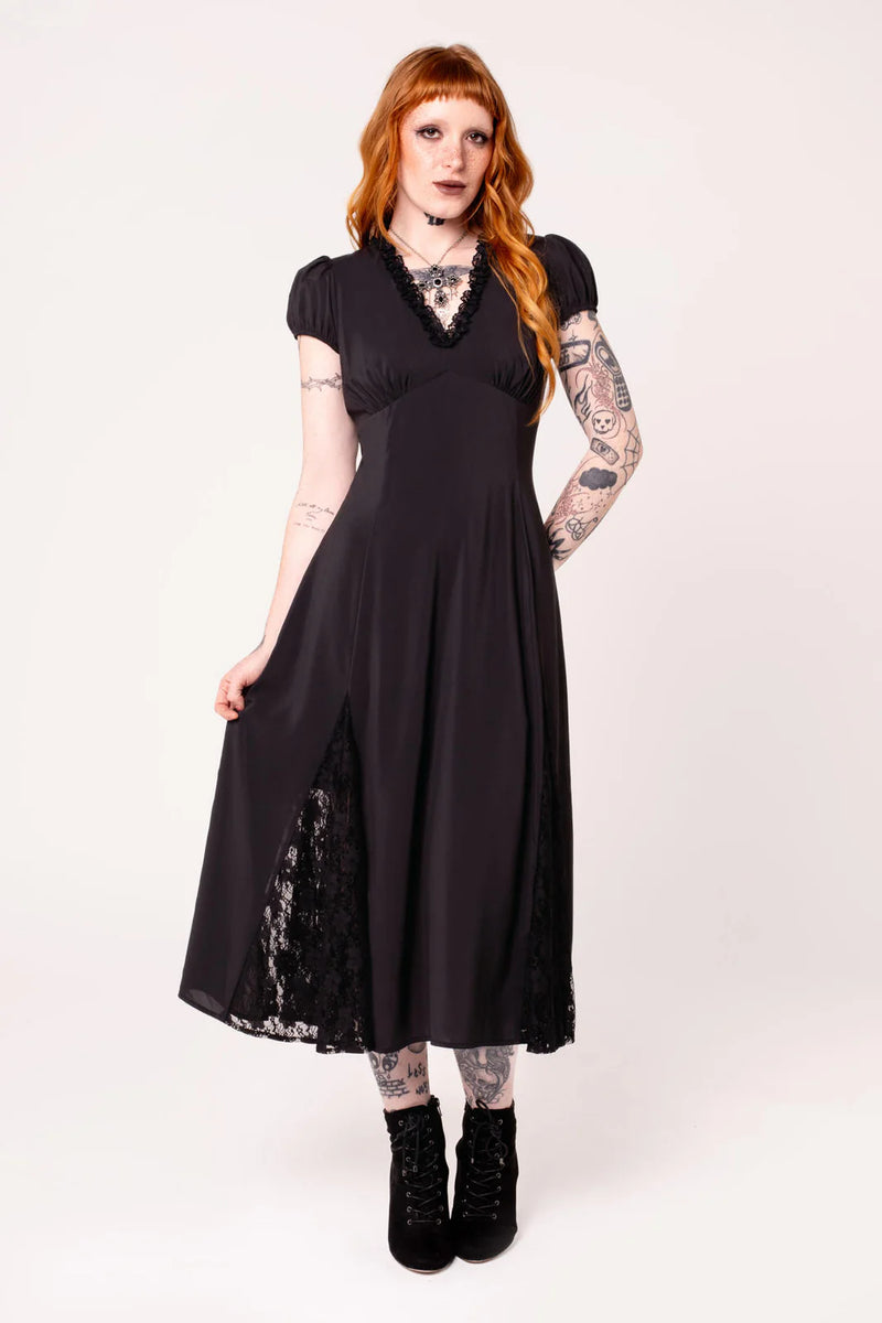 knee length dresses for ladies Cream Lace Cutout Midi Dress – PinkBlush main image 0