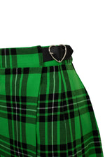 Cory Neon Green Plaid Mini Skirt by Hell Bunny