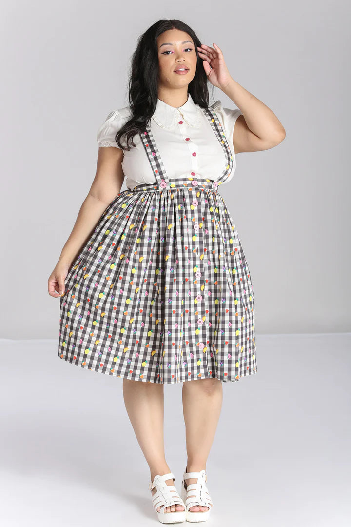 Fruity-Lou Pinafore Skirt by Hell Bunny