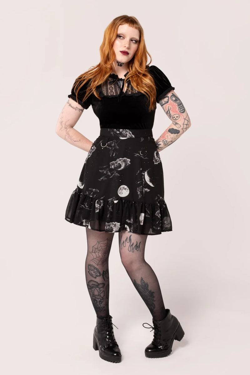 Over the Moon Skirt by Hell Bunny