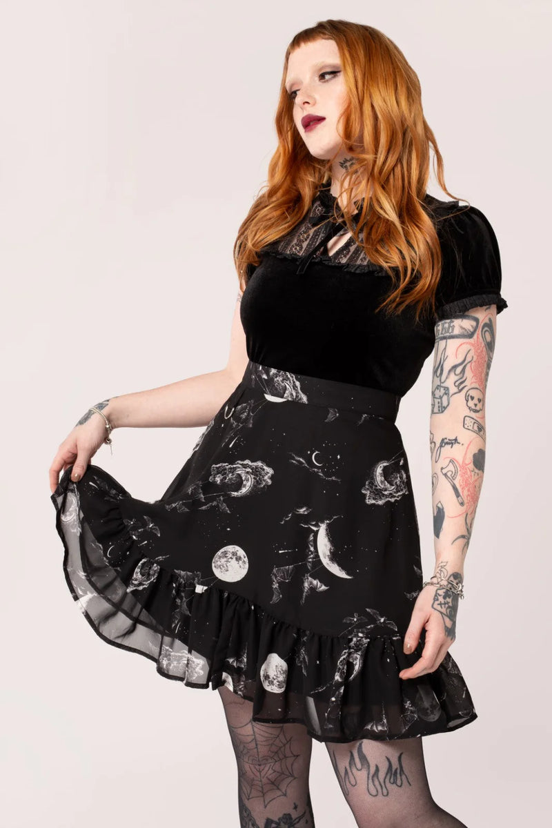 Over the Moon Skirt by Hell Bunny