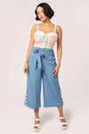 Cropped Chambray Rylee Culotte Pants by Hell Bunny