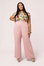 Pink Wide Leg Giselle Pants by Hell Bunny