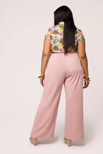 Pink Wide Leg Giselle Pants by Hell Bunny