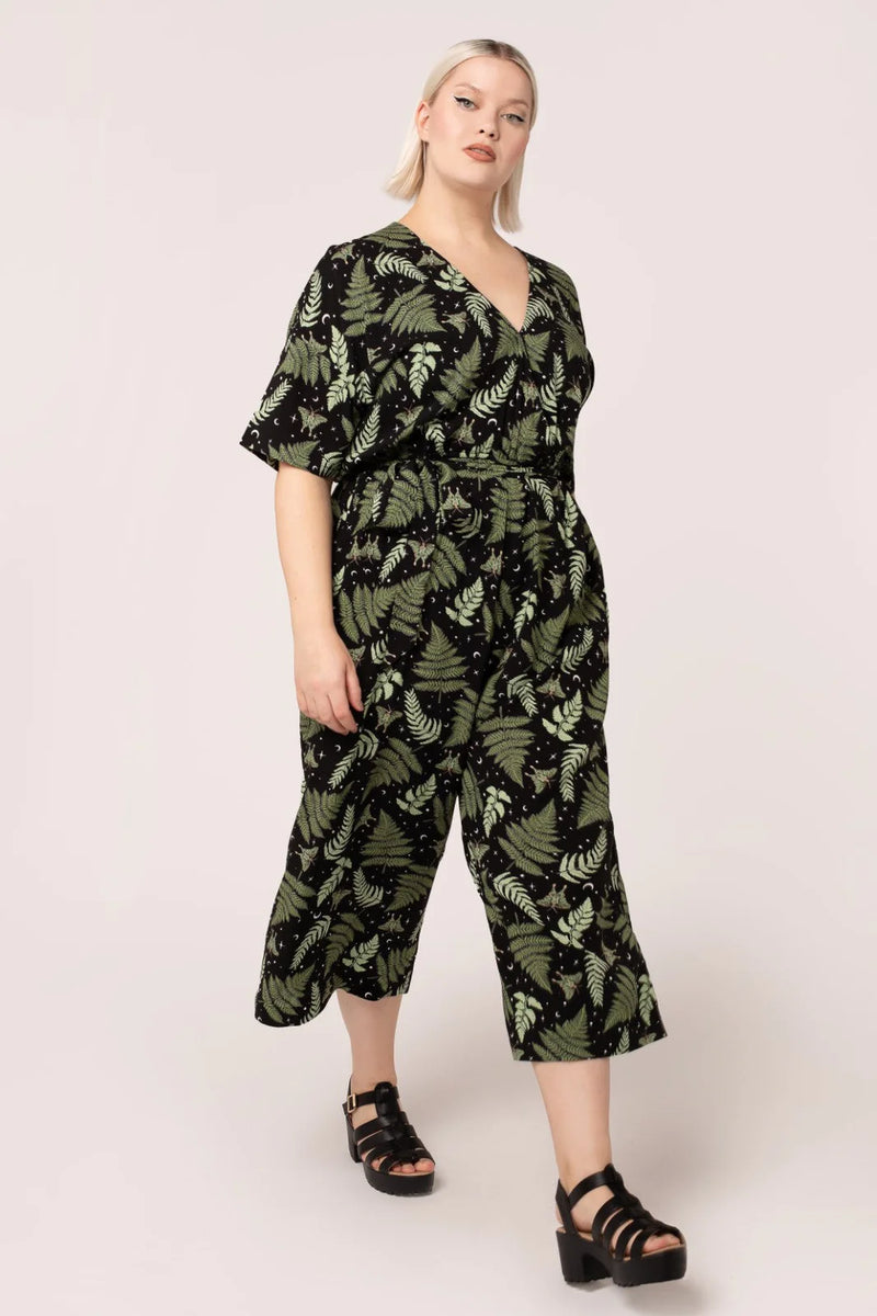 Fern and Moth Gaia Jumpsuit by Hell Bunny