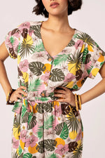 Benita Tropical Floral Jumpsuit by Hell Bunny