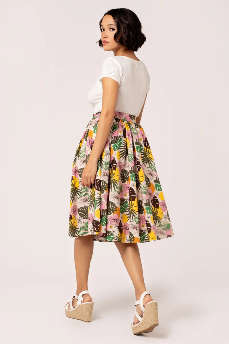 Benita Tropical 50's Skirt by Hell Bunny