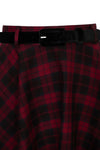 Carmina Burgundy Plaid Circle Skirt by Hell Bunny