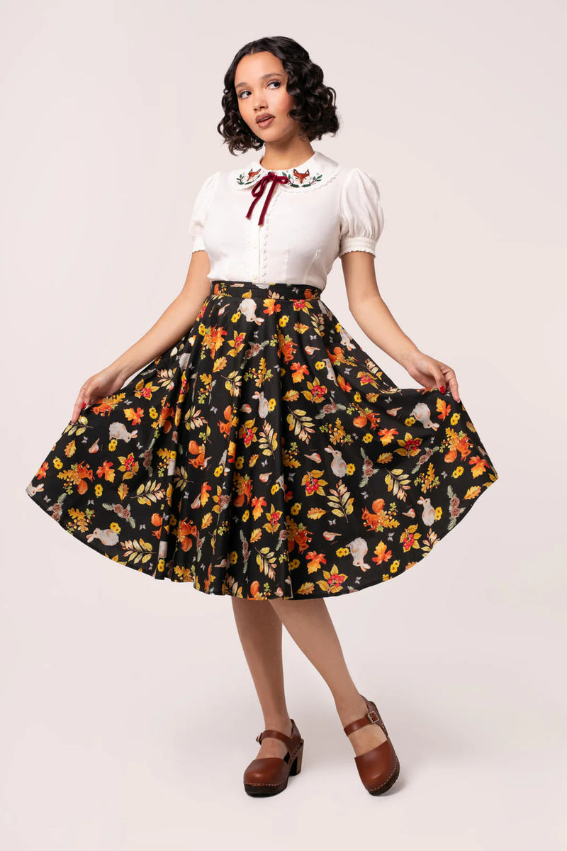 Grizedale Floral and Fauna Circle Skirt by Hell Bunny – Modern Millie