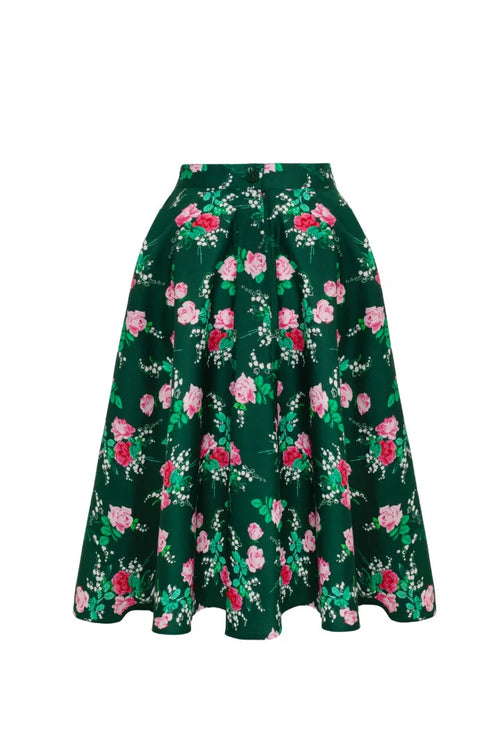 Mabel Floral Circle Skirt by Hell Bunny