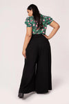 Simone Wide Leg Pants in Black by Hell Bunny