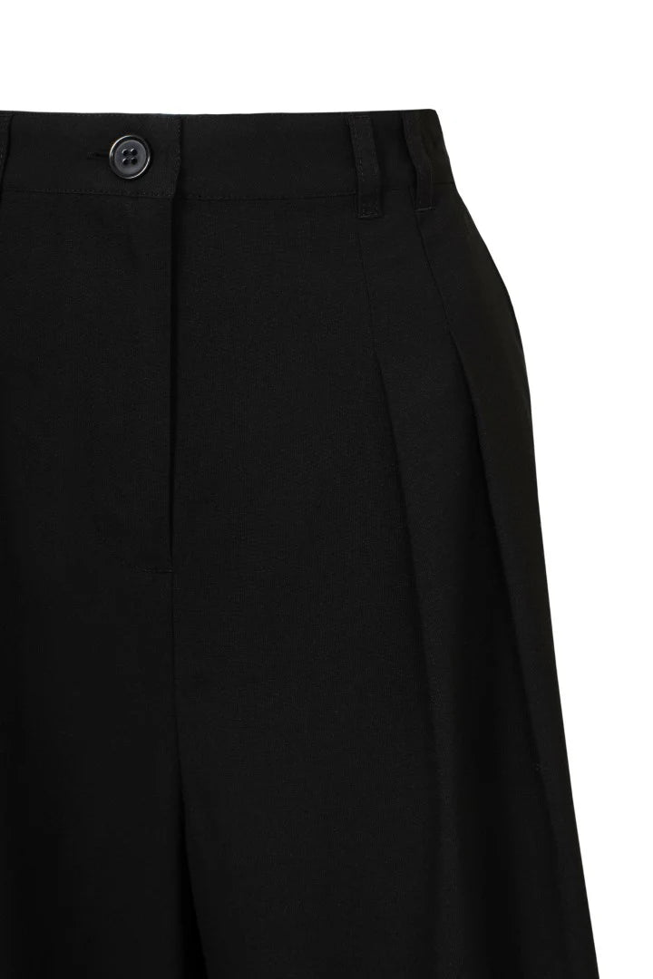Simone Wide Leg Pants in Black by Hell Bunny