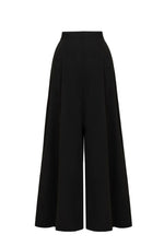 Simone Wide Leg Pants in Black by Hell Bunny