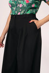 Simone Wide Leg Pants in Black by Hell Bunny
