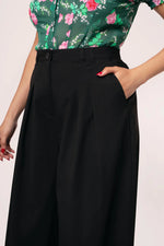 Simone Wide Leg Pants in Black by Hell Bunny